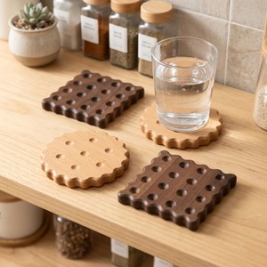 Sous-verre chauffant portable en bois au design moderne avec porte-gobelet pour la maison et l'hôtel, forme personnalisée, naturel - Product Image 6