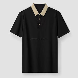 High Quality <b>Slim</b> <b>Fit</b> <b>Black</b> Polo <b>Shirt</b> Cotton Polyester Short Sleeves with Customized Logo and Design for Golf - Product Image 6