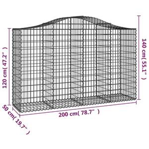 Grand panier gabion décoratif en fil de fer galvanisé argenté avec incrustations en maille - Product Image 5