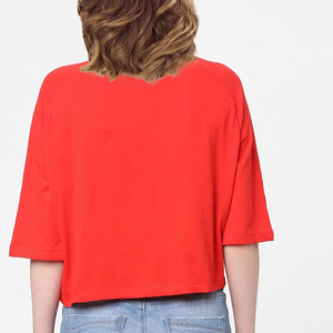 Camiseta de Manga Corta Raglán para Mujer, Ecológica, 100% Algodón Orgánico, con Logotipo, Secado Rápido y Transpirable, Informal de Verano - Product Image 2