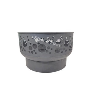 Brasero d'extérieur gris tendance, autoportant, durable, pour bois et charbon, chauffage extérieur pour patio et jardin - Product Image 1