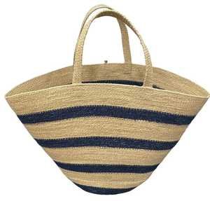 Cesta de yute natural tejida a mano con asas, organizador de almacenamiento, bolso para lavandería, picnic, decoración del hogar. - Product Image 3