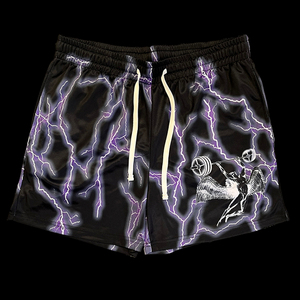 Pantalones Cortos Deportivos de Verano para Hombre, Sublimados, 100% Poliéster, Diseño Inspirado en Diseñadores, Estampados de Lujo, Unisex, de Malla, Cintura Alta con Cordón Ajustable - Product Image 4