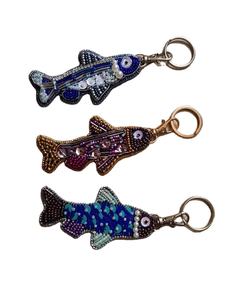 Porte-clés en perles en gros avec motif brodé, design unique, perles de rocaille colorées, porte-clés brodé en provenance d'Inde - Product Image 3