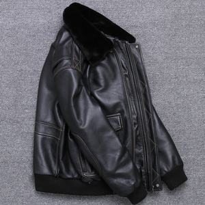 2024 tendance sur mesure hommes laine tissu veste haute qualité tourner fourrure cuir pleine fermeture éclair Style décontracté OEM Service disponible - Product Image 2