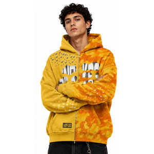 เสื้อฮู้ดซิปสีเหลืองลายพรางแบบใหม่ ดีไซน์ตัดเย็บสไตล์สตรีทแวร์ ปักลายพิมพ์ซับลิเมชั่น ทรงปกติ เหมาะสำหรับใส่ในฤดูหนาว - Product Image 4