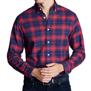 Chemise décontractée à manches longues pour homme en flanelle tissée teinte, 100 % coton brossé, boutonnée, col rabattu - Product Image 2