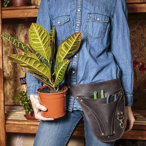 Ceinture de rangement pour outils de fleuriste en cuir de qualité supérieure, sangle de taille réglable, logo personnalisé, fournisseur et fabricant à prix abordable - Product Image 3