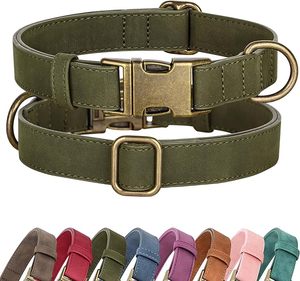 Genuine Leather Rivet Solid <b>Dog</b> <b>Collar</b> Adjustable Breathable Durable Comfortable Personalized Soft for <b>Small</b> Medium <b>Dogs</b>-Pet - Product Image 1