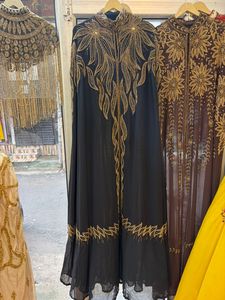 Élégante Abaya Kaftan à Manches Longues Modeste pour l'Aïd, Mariage, Soirée, Robe de Cérémonie Broderie Pailletée Ouverte sur le Devant, Traîne Sans Couture pour Adultes - Product Image 2