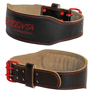 Ceinture de musculation en cuir véritable pour haltérophilie, entraînement de musculation, ceinture de soutien lombaire rembourrée de 4 pouces pour la musculation - Product Image 1