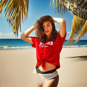 Haute qualité décontracté femmes grande taille goutte épaule T-Shirt bouffée impression bouton détail économique prix fournisseurs bangladais - Product Image 1