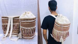 Sac à dos en coton Dari, esthétique chic, écologique, fait main avec soin, exclusif, réutilisable, pour la plage, fantaisie, vintage, mode, avec fermeture éclair - Product Image 4