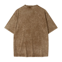Camiseta Oversize de Algodón Pesado con Lavado Ácido y Efecto Desgastado, Estilo Urbano, Prenda OEM