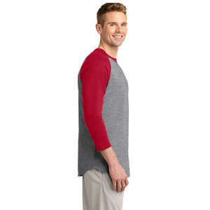 T-shirt à manches longues raglan gris et noir pour homme, col rond, décontracté, coupe oversize, 100 % coton, couleur unie, infroissable, 320 g, sérigraphie - Product Image 3
