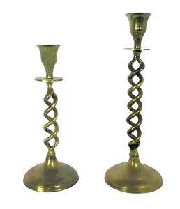 Portavelas de Latón y Aluminio Antiguo Vintage, Juego de 2, para Decoración del Hogar, Acabado en Latón, Fundido a Mano, Personalizado - Product Image 5