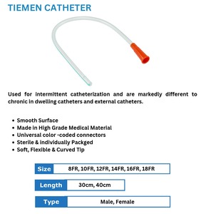 สายสวนปัสสาวะชาย TIEMANN ขนาด 6.0FR/8.0FR ความยาว 25 ซม. แบบตรง/โค้ง ชนิดฆ่าเชื้อ - Product Image 2