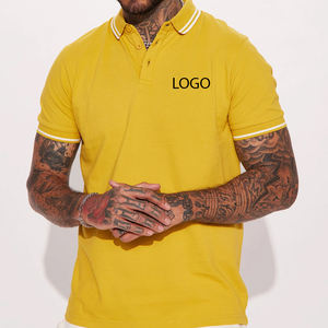 T-shirt décontracté / Conception de logo personnalisé, design élégant de haute qualité avec col rabattu, tissu doux, lavage vintage pour homme - Product Image 1