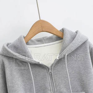 Top corto de alta calidad para mujer, sudaderas con capucha, gran oferta, ropa de calle con logotipo frontal, Top corto con capucha forrado en invierno de longitud corta - Product Image 3