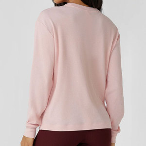Camiseta de Yoga para Mujer, Ropa Deportiva, Diseño Holgado, Larga, Talla Grande, Tejido Antipilling, Manga Larga, Cuello Redondo - Product Image 5