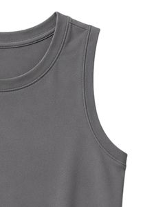 Ensemble décontracté d'été deux pièces pour femme : débardeur sans manches gris et short en coton et élasthanne, idéal pour le fitness et le yoga (OEM) - Product Image 4