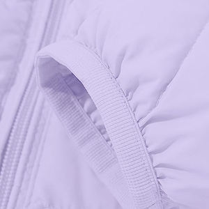 <b>Light</b> Purple Hooded <b>Puffer</b> <b>Jacket</b> Women's Casual Autumn Windproof Slim Fit Zipper Closure Solid Color Polyester Shell - Product Image 5