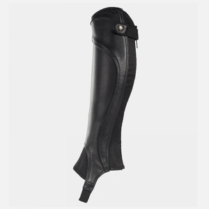Genuine Cow Leather Horse Riding <b>Half</b> <b>Chaps</b> Elastic Panel Customizable Equestrian <b>Chaps</b> for Men Women - Product Image 6