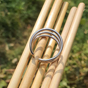 แหวนข้อนิ้วสีเงิน925เดิมสำหรับผู้หญิงปรับได้สามวงแหวนกลิ้งเชื่อมต่อกันสำหรับทรินิตี้มินิมอลลิสต์โมอิสโมอิส - Product Image 4