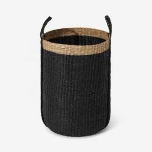 Black <b>Large</b> Wicker Seagrass Storage <b>Basket</b> Handmade Storage <b>Basket</b> Wholesale eco-friendly Made Viet Nam - Product Image 2