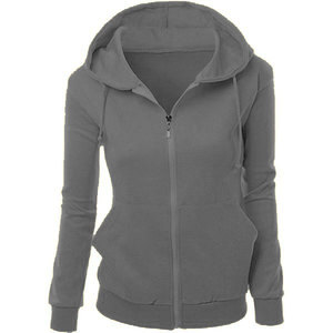 Sudadera con capucha y cremallera para mujer, forrada con forro polar grueso, con bordado y acabado lavado, ecológica. - Product Image 4