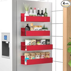 Set di 4 Organizzatori Magnetici Rossi per Spezie, per Frigorifero e Forno, Organizzatori per Barattoli e Contenitori - Product Image 2