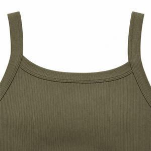 Débardeur côtelé respirant et écologique pour femme en coton et élasthanne, coupe ajustée unie, longueur standard, mode estivale décontractée - Product Image 4
