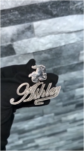 CONCEPTION Colgante de Plata de Ley 925 Chapado en Oro de 18K con Letra y Nombre Personalizados de Moissanita, Estilo Hip Hop, Brillante, VVS, Unisex - Product Image 2