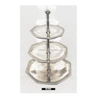 Support à gâteau 3 étages en acier inoxydable poli de qualité supérieure, design de luxe, écologique, couleur personnalisable, pour mariage et thé de l'après-midi