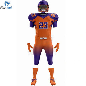 OEM Custom Breathable American Football Uniform Set with Short Sleeve Sublimation Jersey Pants Team Name Number & Logo - Product Image 1
