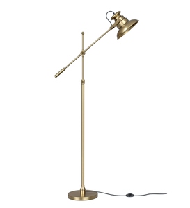 Luxury <b>antique</b> brass metal shade club <b>floor</b> <b>lamp</b> with metal base oem odm low moq factory price wholesale bulk supply - Product Image 4