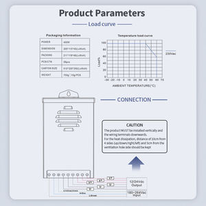 Caja de Metal de 200W, fuente de alimentación LED a prueba de lluvia para exteriores, AC220V DC12V, controlador impermeable para LED, transformador LED montado en la pared de 200W - Product Image 4