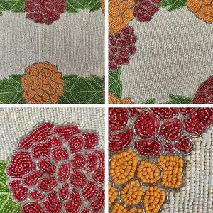 Floral Table Runner Printed Modern Home Decor Washable Beaded Pattern Multicolor Design - Product Image 5