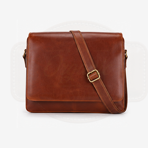 Sac bandoulière unisexe élégant en cuir véritable vieilli de qualité supérieure ORAGANIC LEATHER, idéal pour les affaires - Product Image 5