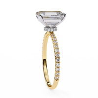 Bague de fiançailles solitaire de luxe en diamant radiant cultivé en laboratoire de 3,00 ct, E VSS, argent 925 plaqué or, certifiée IGI, cadeau d'anniversaire