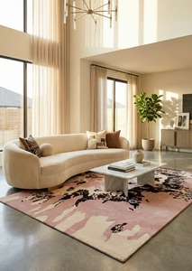 Luxury Handmade <b>Hand</b> <b>Tufted</b> Wool & Cotton Modern Floral High Pile Area <b>Rug</b> for Living Room Bedroom - Product Image 4