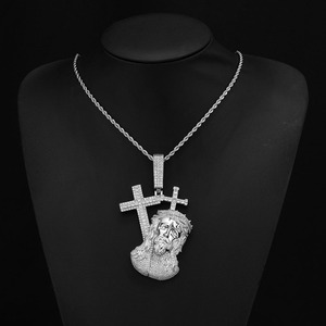 Pendentif Croix de Jésus en Moissanite de Luxe pour Homme, Collier Hip Hop Léger en Argent 925 Certifié, Cadeau Religieux - Product Image 2