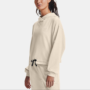 Sudadera con capucha corta para mujer, de tejido polar reforzado y cosido, de alta transpirabilidad, para uso a largo plazo, con MOQ bajo. - Product Image 1