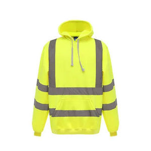 High Visibility Reflective Safety Hoodie Full Zip <b>Work</b> Jacket Detachable Hood <b>Waterproof</b> Breathable Hoodie OEM Safety Workwear - Product Image 5
