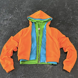 เสื้อฮู้ดดี้สตรีทแวร์ผ้าฝ้ายฟลีซ 100% สไตล์วินเทจ สีสโตนวอช ทรงปกติ มีกระเป๋า ซ้อนสามชั้น ใส่ได้ทั้งชายและหญิง สำหรับฤดูหนาว - Product Image 5