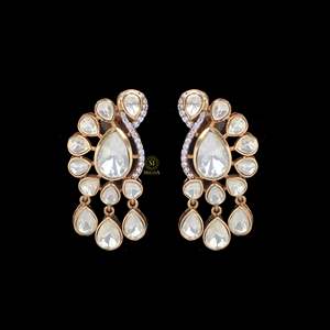 Dishi Moissanite Designer Fashion Dangle Earrings - Product Image 2