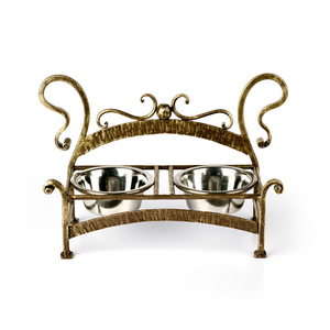 Luxury Metal 2 <b>Bowl</b> Pet Food Stand Elevated <b>Dog</b> Cat Feeder Double <b>Bowl</b> <b>Raised</b> Pet Feeding Station for Home - Product Image 5