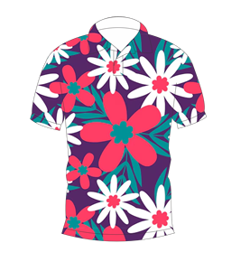 เสื้อโปโลผู้ชายสีม่วงพิมพ์ลายดอกไม้เขตร้อนแขนสั้นลำลองแฟชั่นฤดูร้อนเสื้อยืดกอล์ฟ - Product Image 4