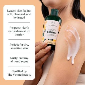 Crème de douche au lait d'amande Body Shop 250ml Vegan pour peaux sèches et sensibles Soin corporel doux et crémeux - Product Image 4