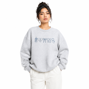 Custom Embroidered Women's Oversized Crewneck Sweatshirt Casual Streetwear Solid Color Brushed Fleece Private Label Hoodies - Product Image 1